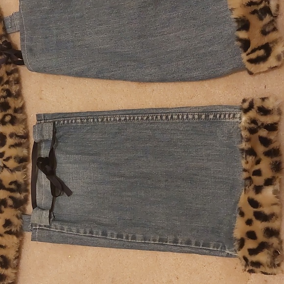 34/32 Custom y2k fuzzy miniskirt made from bongo jeans denim blue - Picture 4 of 4